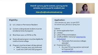 BMCC Guide: Applying to Fund for Education Abroad Scholarship