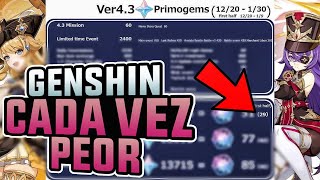 ¿ES BROMA? GENSHIN IMPACT casi NO DARA protogemas EN LA PROXIMA VERSION 4.3!