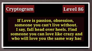 Cryptogram Level 86 Letters and Numbers