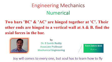 Lecture - 13 - N1: Numerical on Equilibrium of Body Subjected to Three Forces