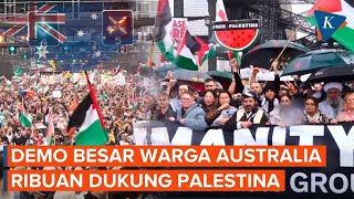 Lautan Manusia di Australia Dukung Palestina, Pendiri Wikileaks Juga Ikut!