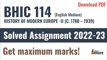 IGNOU BHIC 114 Solved Assignment 2022-23 (English Medium) | PDF Download