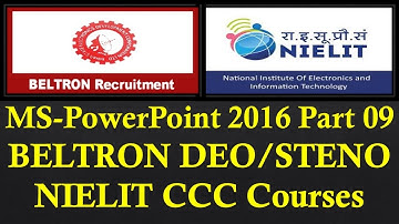 009 PPT | MS PowerPoint 2016 | NIOS BOOK CODE 336 | BELTRON | NIELIT | CCC Course | RMC Patna |