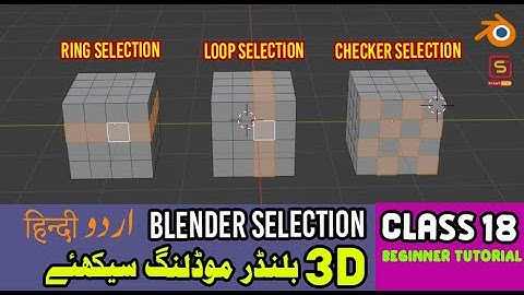 CLASS 18 { URDU/HINDI } | Selection in Blender | Loop and Ring Selection | Beginner Tutorial