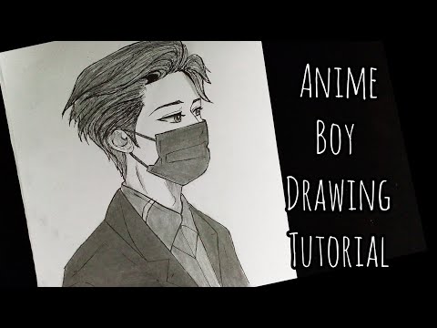 Easy Anime Drawing with pencil sketch / How to draw anime boy wearing a  mask #DrawingTutorial 