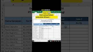 Nomor HP di Excel Sering Hilang Angka 0? #excel#belajarexcel#exceltips#tutorialexcel #shorts