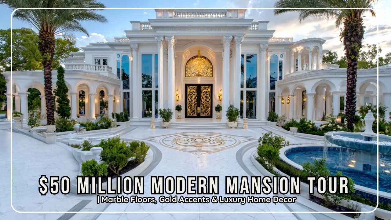 $50 Million Modern Mansion Tour | Marble Floors, Gold Accents & Luxury Home Decor