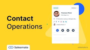 Contact Operations with Salesmate CRM
