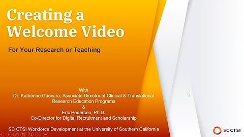 Education Resource Center: Creating a Welcome Video for Your Research or Teaching