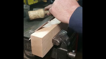 Personalized 1-1/2" Chisel on hard maple cross grain.