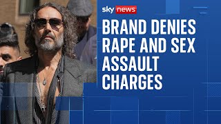 Russell Brand pleads not guilty to rape and sexual assault charges