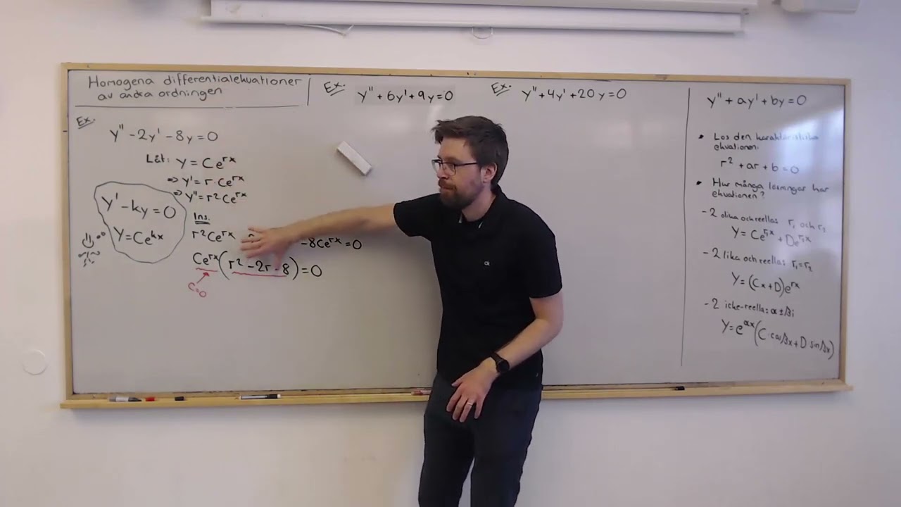 Matematik 5. Homogena differentialekvationer av andra ordningen.