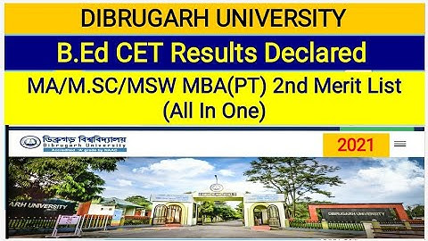 DU | B.Ed CET Result Declared-2021 | MA/M.SC/MSW/MBA(PT) 2nd Merit List | BALLB(H) | At Our Channel