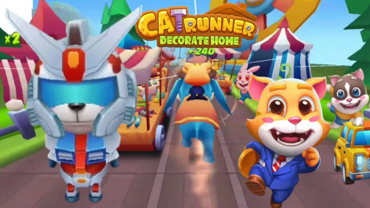 Cat Runner: Decorate Home game | Best Game | Run,Jump & Collect Gold | Mecha 