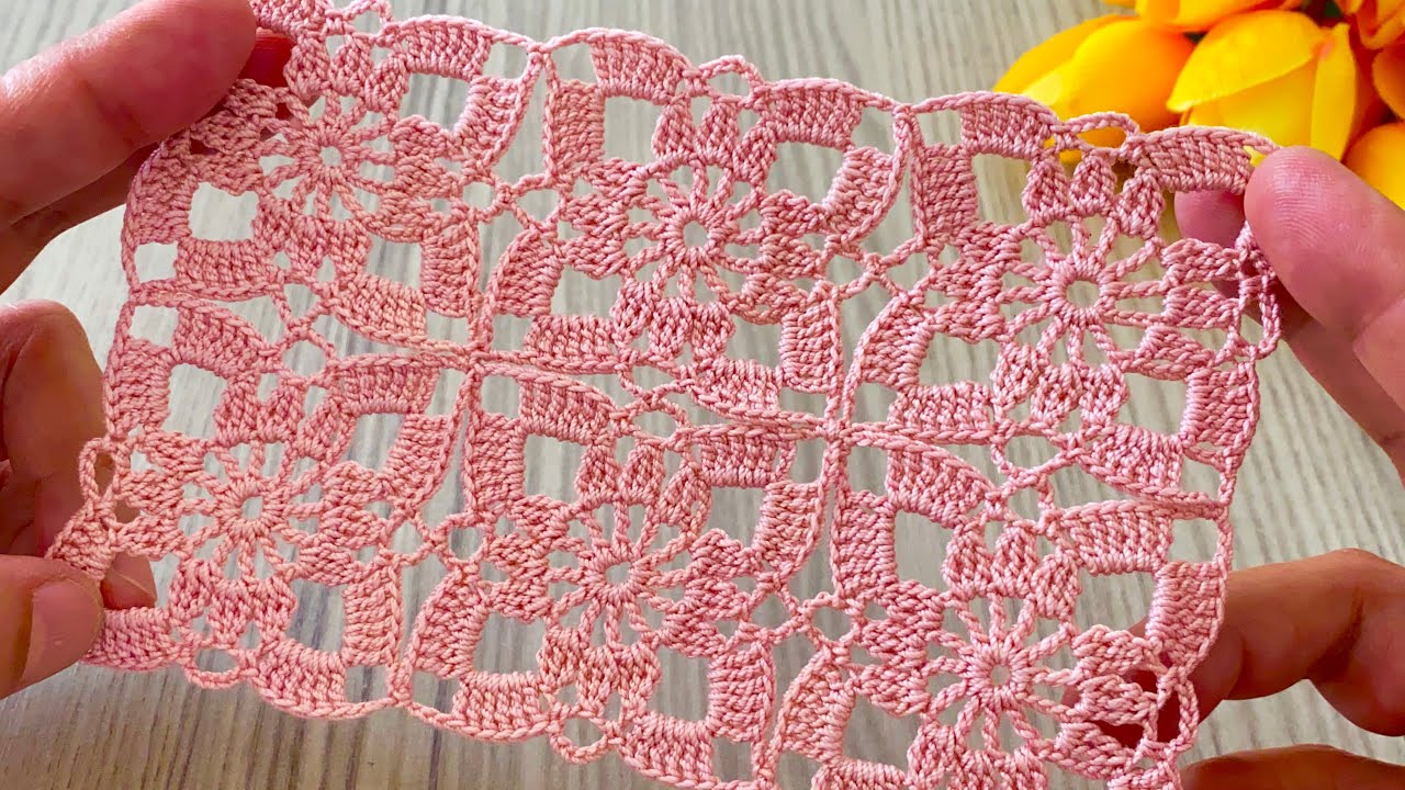 Crochet New and Multi-Style Square Pattern Runner, Shawl, Blouse Pattern