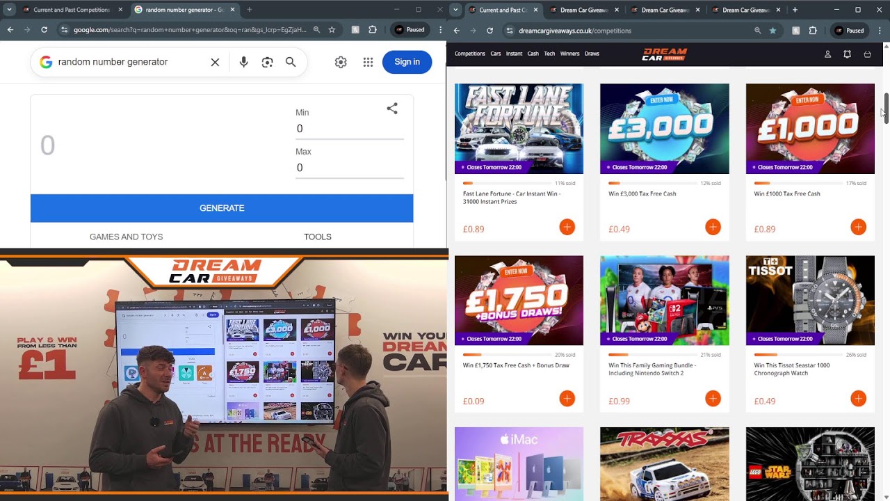 SUNDAY 25TH JANUARY - LIVE DRAW