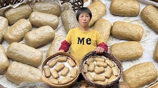 茶籽壳烧成碱灰，阿嬷做传统碱水粑，切成米片软嫩Q弹香甜爽口丨alkali water cake【闽湖阿嬤FujianGrandma】