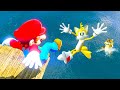 GTA 5 Mario Vs Tails Vs Bowser Vs Eggman Funny Ragdolls Jumps Fails Ep 20 Euphoria Physics 