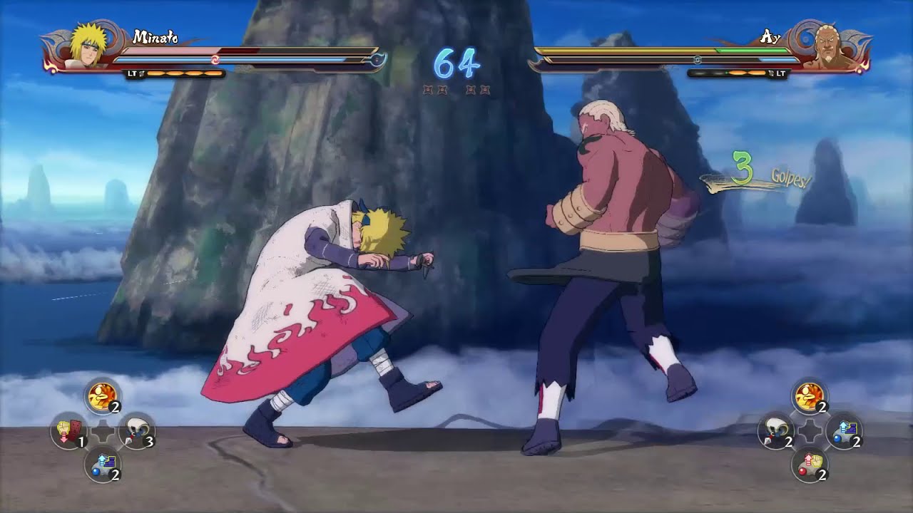 Minato VS Raikage IA do jogo NARUTO SHIPPUDEN™ Ultimate Ninja
