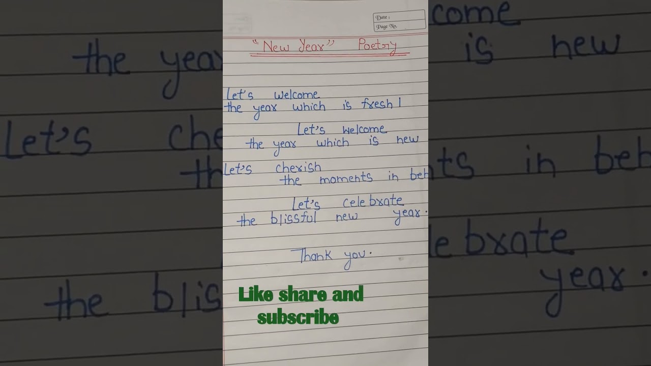 News year Poem ! poem on New year 