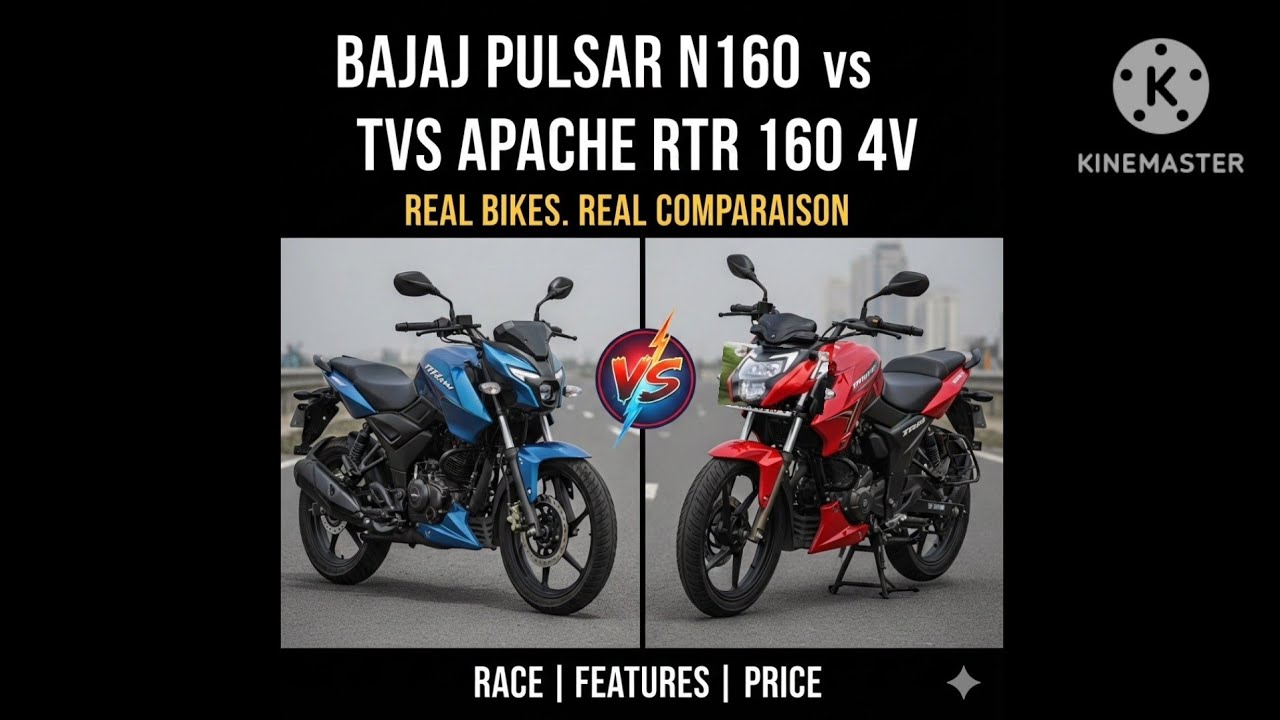 Pulsar N160 vs Apache 160 4V Detailed Comparison | Performance, Mileage & Features