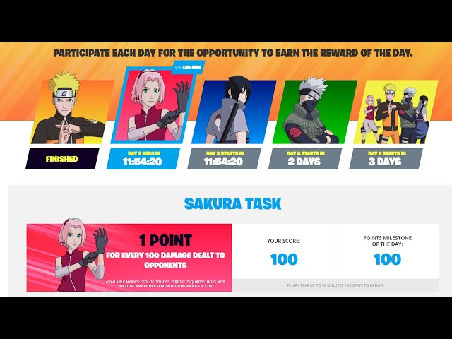 Fortnite Sasuke Task The Nindo Challenge Day 3 (Catch 60 Fish) - Naruto  Free Rewards 