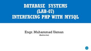 DBMS Lab 7 || Programming in PHP || Interfacing PHP with MySQL