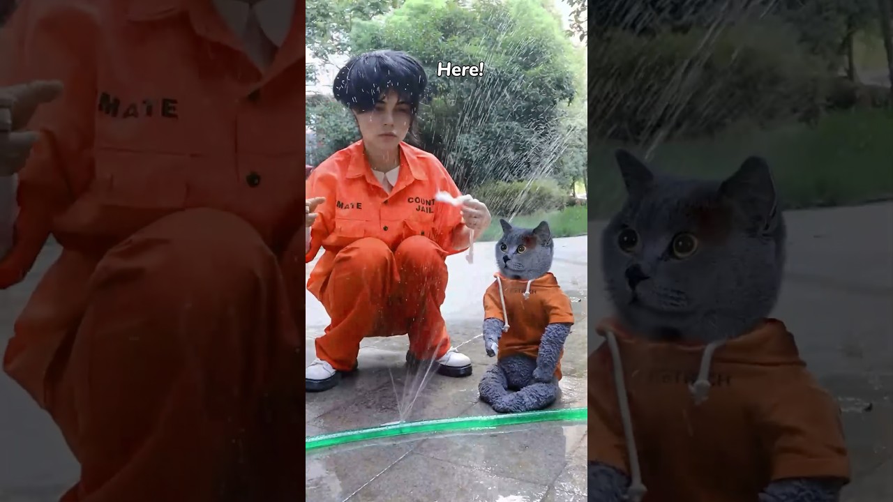 Don't Worry!😇Try My Amazing Quick Fix For Leaking Pipes!👍💧 #catvideos #catmemes #trending