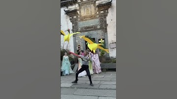 Thumbnail of Crane dance in Huangling Ancient Village Scenic Area. #huangling #travel #traveling #nature #china
