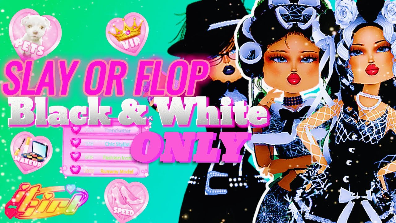 Slay Back Rounds I Tried to SLAY 3 Rounds in ONLY Black & White! 😭 Roblox It Girl Rating ...