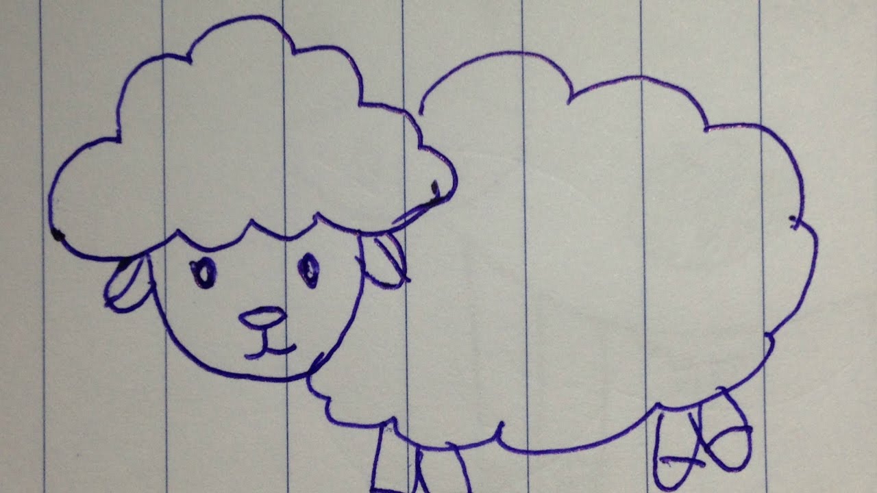 Cách vẽ con cừu đơn giản cho bé cho bé học vẽ - How to draw sheep ...