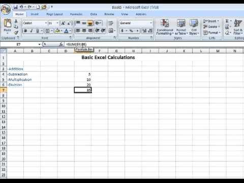 Excel How-To: Basic Excel Calculations, Part 1 of 2 - YouTube