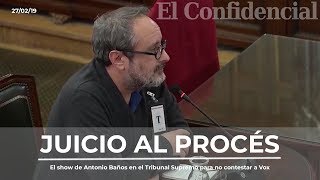 El espectáculo de Antonio Baños en el Tribunal Supremo para no contestar a Vox