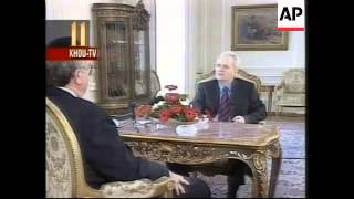 Yugoslavia Belgrade Slobodan Milosevic Interview