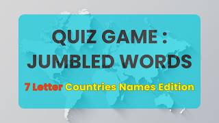 7 Letter Word Scramble Game. Jumbled Word Game Quiz - Anagram Quiz