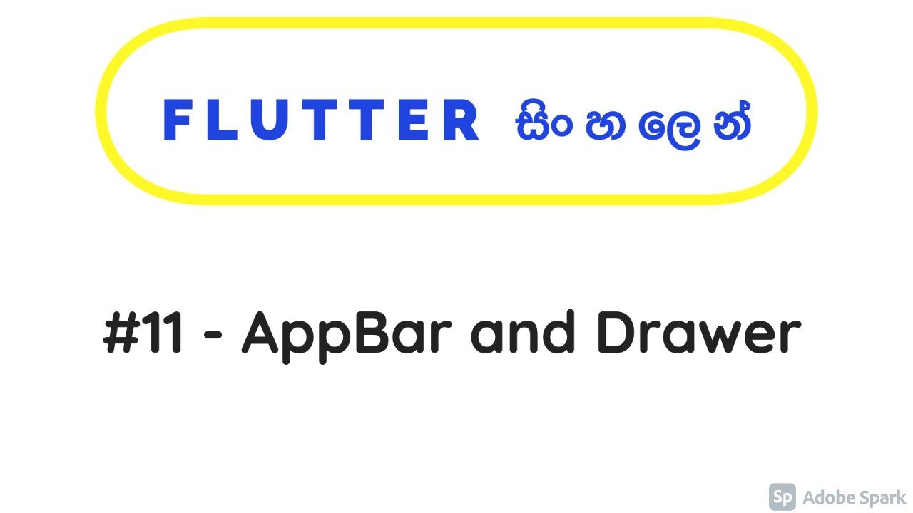 Flutter in Sinhala - Part 11 - AppBar and Drawer - YouTube