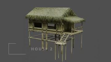 Bamboo House In Blender 3D
