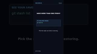 Full Save Unfinished Code with Git Stash ⚡ | Coding Tips #shorts  #programming #coding #git #gitcommands News