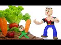 Familia LuKa 🥕 Luka cultiva una zanahoria enorme para Popeye 💖 Dibujos animados para niños y