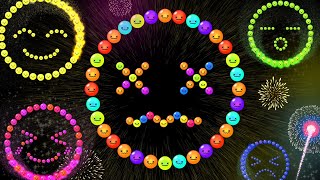 Emoji Fireworks 🎆 | Feelings and Emotions for Kids | Happy Sad Angry Scared | Cute Color Ball Series