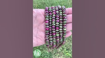Ruby Zoisite Faceted Rondelle Beads