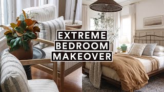 EXTREME BEDROOM MAKEOVER (From Start to Finish)  Budget Friendly & DIY!
