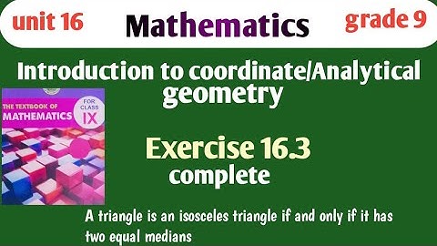 Exercise 16.3 unit 16 Introduction to coordinate geometry New math sindh text book