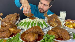 ASMR; Eating Spicy 2 Mutton Legs Curry Spicy Chicken Thai Curry Spicy Eggs Curry with Rice Mukbang