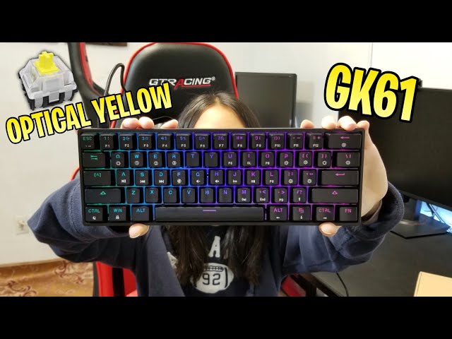 GK61 60% Mechanical Gaming Keyboard with Gateron Optical Yellow