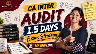 CA Inter | Auditing and Ethics | 1.5 Days Strategy | Sep 2026 Exams | CA Jeyasree K