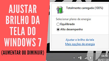 Onde diminui o brilho do PC Windows 7?