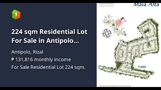 224 sqm Residential Lot For Sale in Antipolo Rizal
