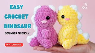How To Crochet A Dinosaur For Beginners – Super Easy Crochet Dinosaur 🦖 | Amigurumi For Beginners