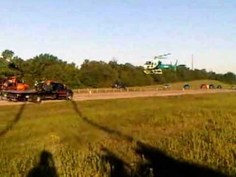Medical Helicopter Lands At Scene Of Crash - YouTube